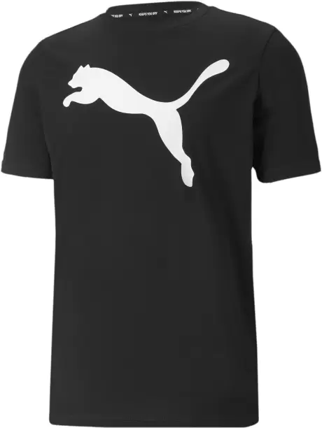 ACTIVE Big Logo Tee Men Printed Round Neck Polyester Black T-Shirt